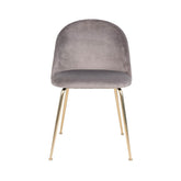 Scaun dining gri/auriu din catifea poliester si otel Geneve House Nordic